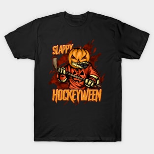 Hockey Slappy Hockeyween Sports Humor T-Shirt